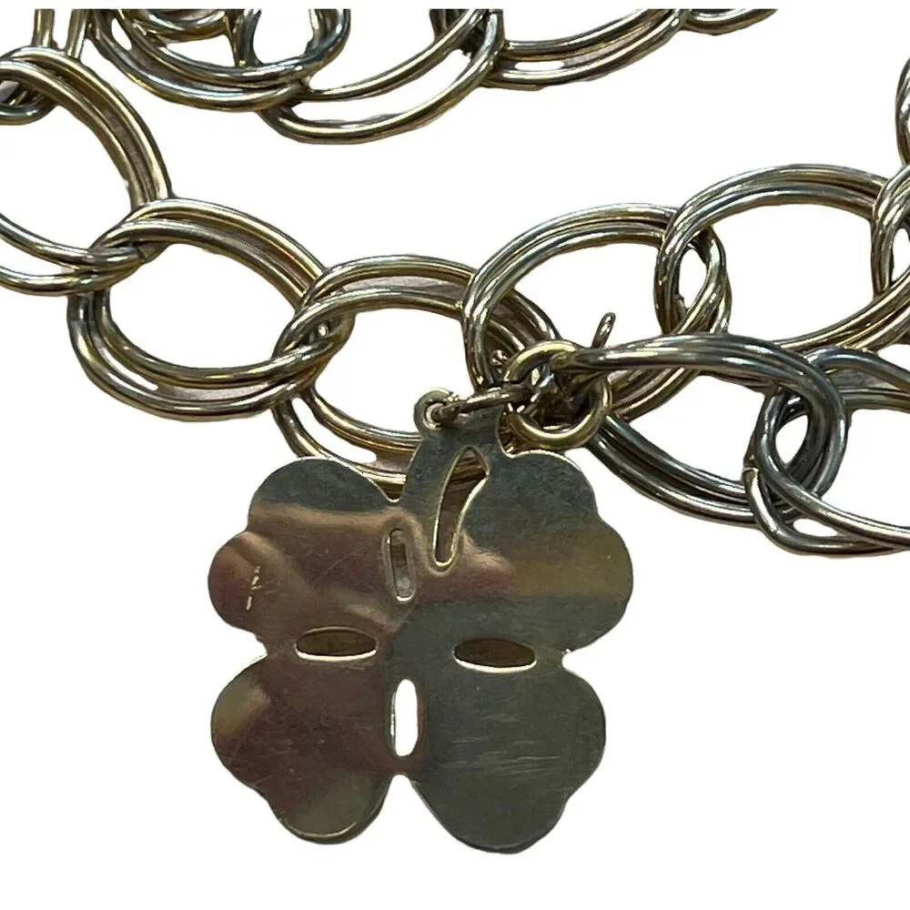 Gold Metal Chain Link Belt Flower Detail fits up‎ to 39